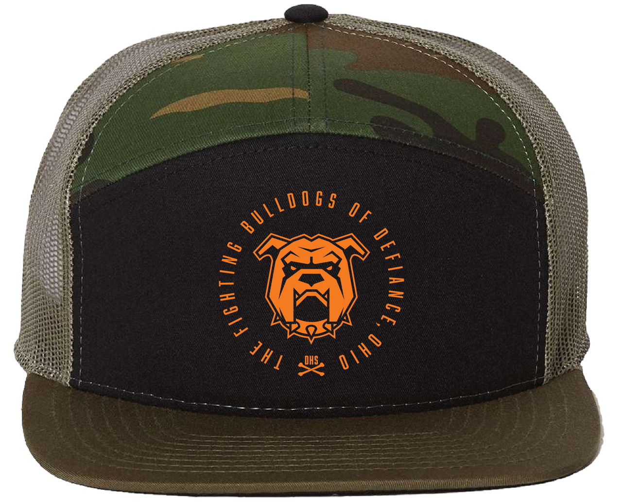 CAMO SPIKE DOG 7 PANEL SNAPBACK
